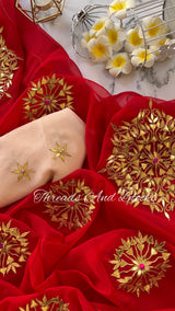 Noor Gotapatti Saree - Red