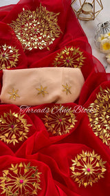 Noor Gotapatti Saree - Red