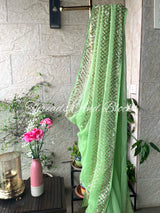 Criss Cross Sequins Stripe Saree