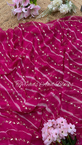 Teej Pink Leheriya with Gotapatti Work