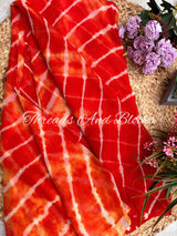 Orange Pop Leheriya Saree