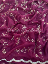 The Alia Saree - Plum Wine