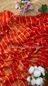 Orange Pop Leheriya Saree