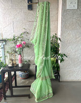 Criss Cross Sequins Stripe Saree