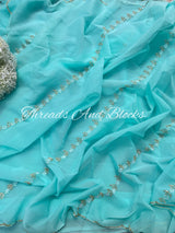 Firozi Floral Bel Saree