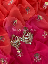 Pink Orange Gotapatti Saree