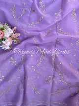 Lavender Bliss Jaal Saree