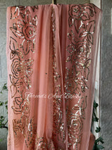 Dusty Pink Rose Border Saree
