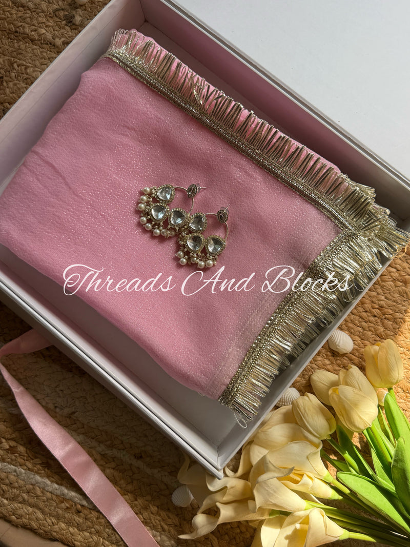 Barbie Shimmer Chiffon Saree