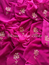 Gulaab Mukaish Chiffon Saree