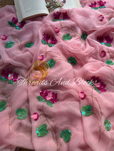 Grace of Lotus Chiffon Saree