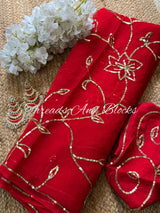 TAARAPHOOL Chiffon Saree
