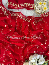 Bridal Red Pittan Jaal Saree