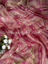 Kanak Gulab Tissue Leheriya Saree