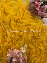 Yellow Rosey Affair Jaal Saree