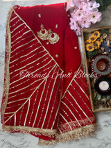 Sindoori Gota Sitara Saree