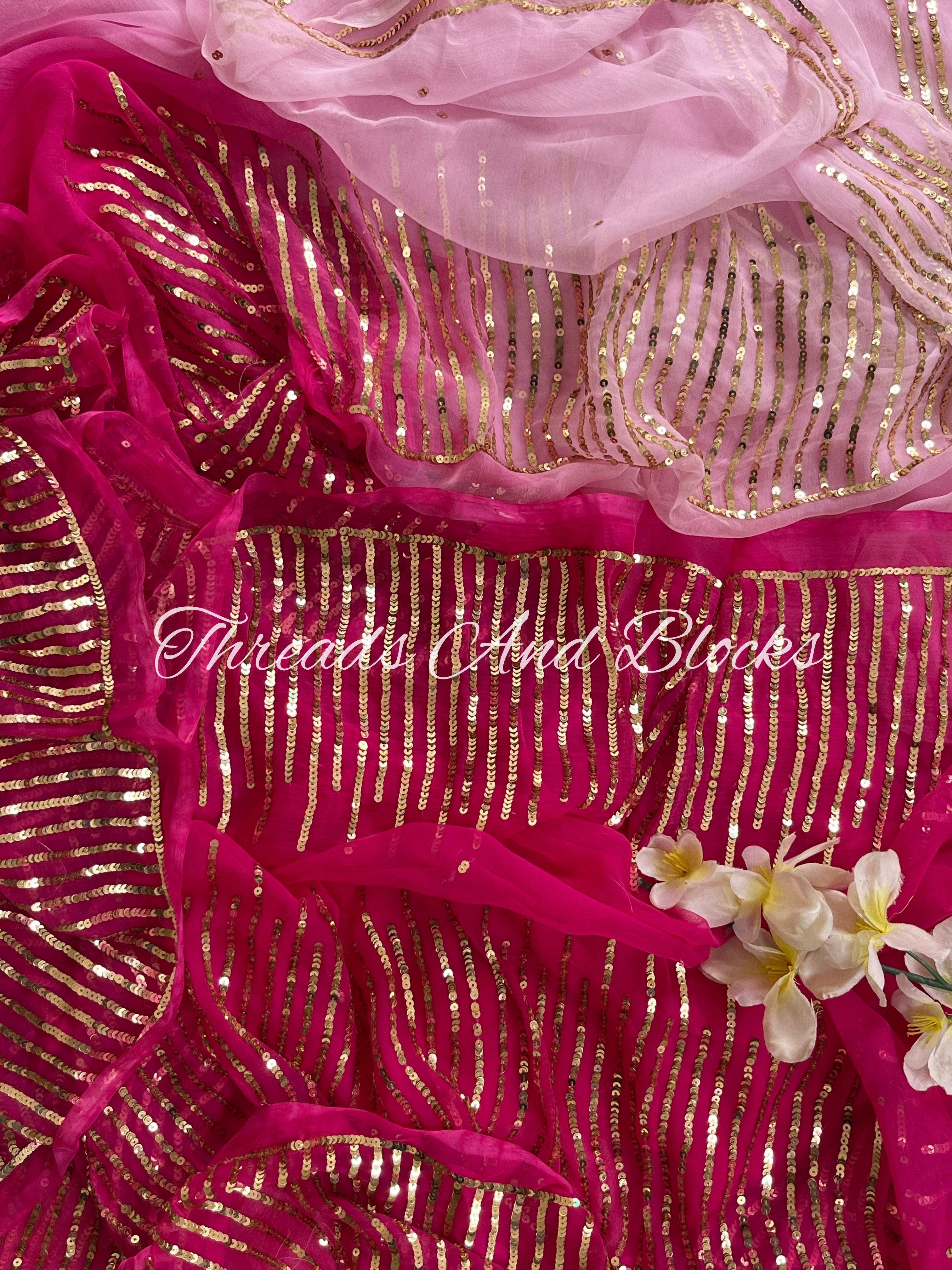 Pink Mimosa Cocktail Saree