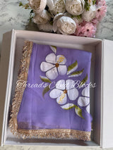 Lavender Hibiscus Saree with Border