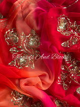 Geometric Rose Bunch Saree