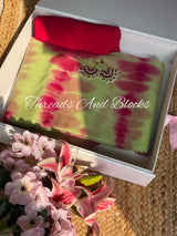 Ruby Panna Shibori Saree