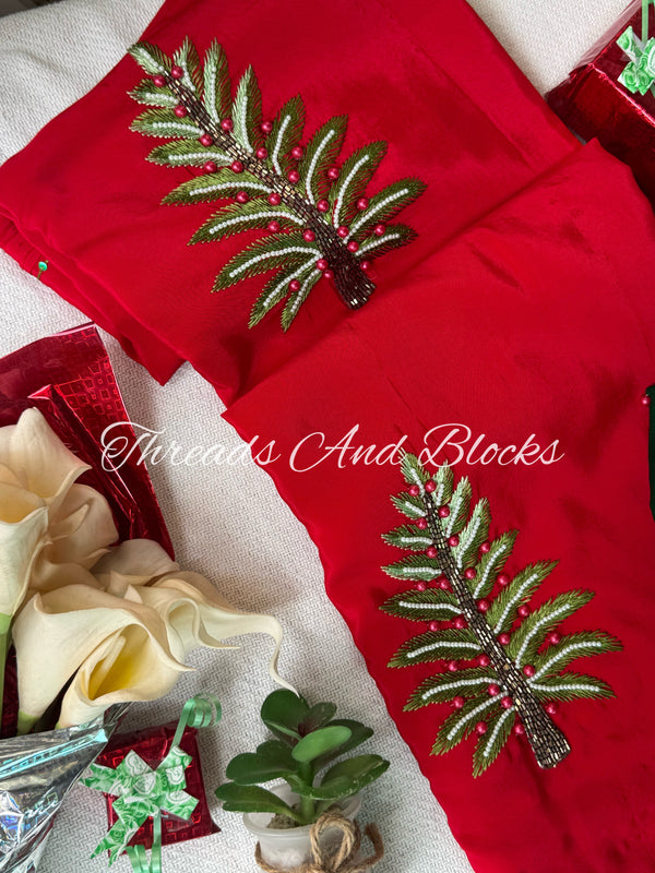 Frosted Fern Crepe Saree