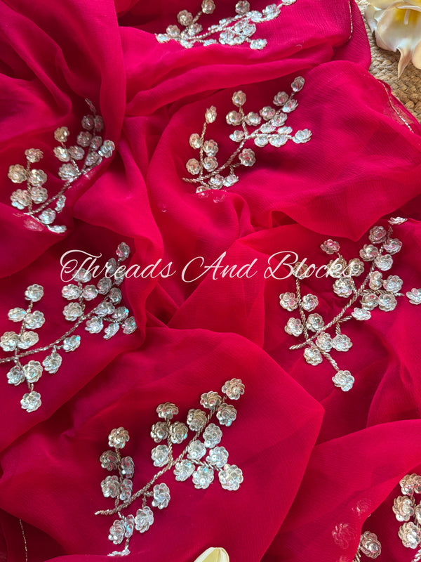 Sweet Pea Floral Buta Saree