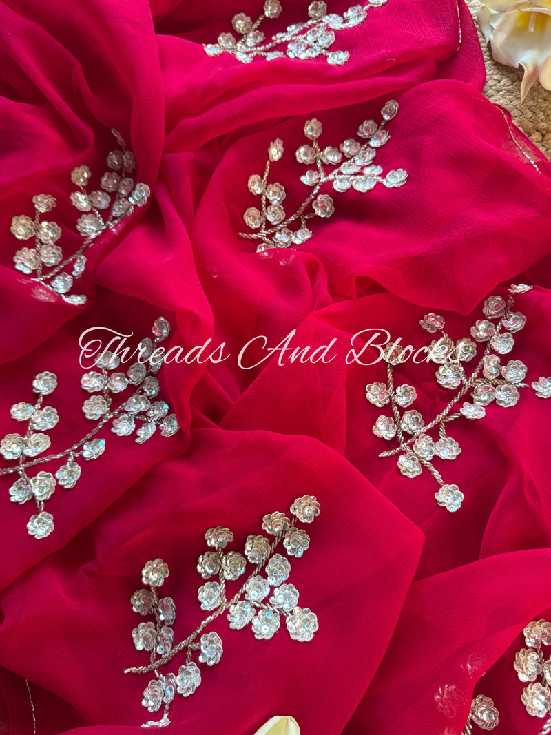 Sweet Pea Floral Buta Saree