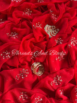 Gulaab Mukaish Chiffon Saree