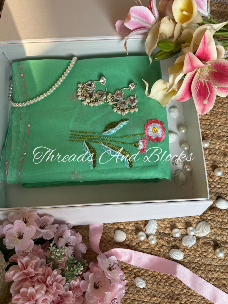 Blushing Dahlia Chiffon Saree