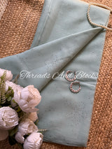 Smoked Blue Mukaish Floral Jaal Saree
