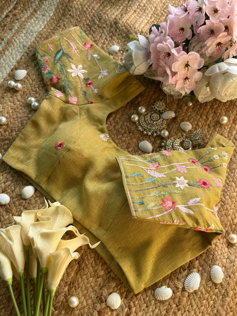 Masakali Green Linen Blouse