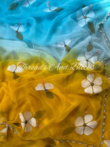Morning Sky Hibiscus Saree
