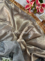 Grey Tissue Banarasi with Kiran Saree