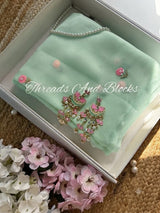 Mint Green Petunia Saree