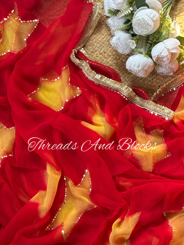 Suraj Tara Chiffon Saree