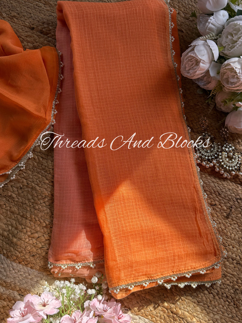 Kota Doriya Saree with Pearl Border