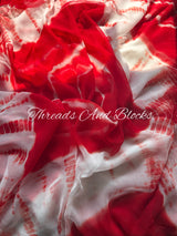 Laal Shibori Leher Chiffon Saree