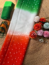 Tiranga Leher Bandhani Saree