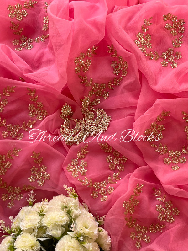 Candyfloss Pink Cut-Daana Saree