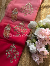Floral Sparkle Chiffon Saree