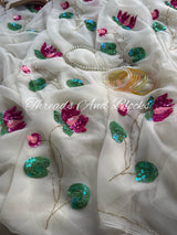 Grace of Lotus Chiffon Saree