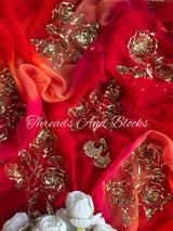 Geometric Rose Bunch Saree