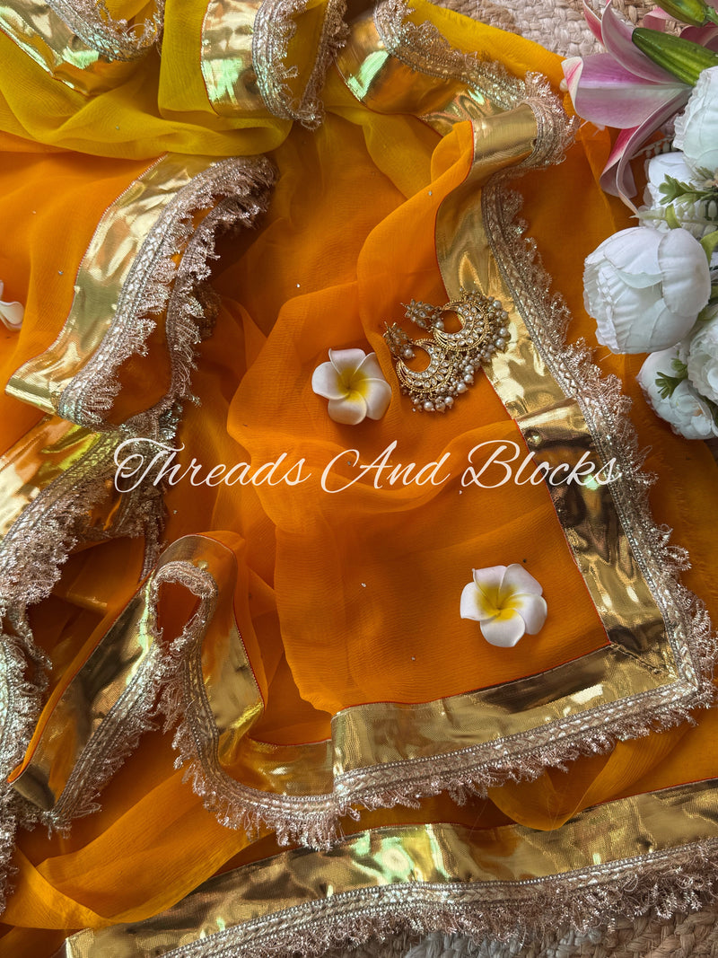 Mukaish Lappa Border Saree
