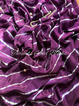 Purple Organza Leheriya Saree