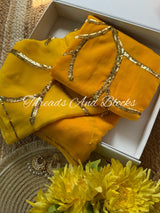 Ombré Yellow Cocktail Jaal Saree