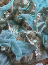 Mukaish Silver Lappa Border Saree