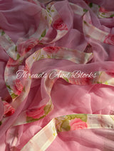 Rosette Printed Border Saree