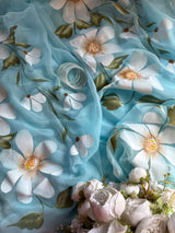 ELARA Handpainted Chiffon Saree