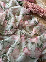 Forest Fern Chiffon Saree
