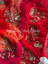 Geometric Rose Bunch Saree